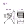 Wózek sklepowy z siedziskiem ocynk/czerwony 125l
